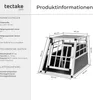 A diagram of a dog transport box with dimensions and technical specifications. Náhled obrázku produktu