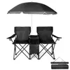 Chaise de camping double avec parasol et sac isotherme, Voir les images du produit 1