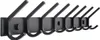 A black coat rack with multiple hooks mounted on a wall. Náhľad obrázku produktu