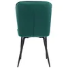 The back view of a green velvet chair with black metal legs, isolated on a white background. Anteprima dell’immagine prodotto