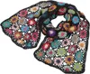 Häkelschal mit Bunten Blümchen, Boho Schal - Schwarz, Uni, Produktbild-Vorschau 1