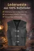 PAULGOS gilet in pelle biker cowl club waistcoat chopper Anteprima dell’immagine prodotto 7