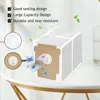 A vacuum cleaner dust bag is shown on a table with illustrative graphics of dust particles and text highlighting product features. Náhľad obrázku produktu