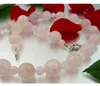 Kette Collier aus Rosenquarz Kugelkette Edelsteine zart Produktbild-Vorschau 5