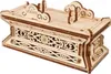 A 3D wooden model kit of a decorative box with intricate carvings and cloud-like decorative elements on top. Anteprima dell’immagine prodotto
