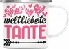 Trendation - Beste Tante der Welt Geschenk Emaille Tasse Produktbild-Vorschau 1