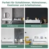 Collage of four different room settings showcasing a white wall-mounted cabinet in a bedroom, living room, dining room, and home office. Anteprima dell’immagine prodotto