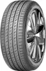 A close-up studio shot of a car tire mounted on a shiny chrome wheel. Produktbild-Vorschau