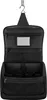 A black hanging toiletry bag is shown open against a white background. Anteprima dell’immagine prodotto