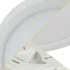 A collage showing the top and bottom views of a white LED ceiling light. Produktbild-Vorschau