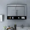 vidaXL LED zrcadlová skříňka do koupelny černá 80x15x60 cm Náhled obrázku produktu 2