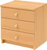 Nachtkonsole Nachtschrank Buche 52x52x35 drei Schubladen Produktbild-Vorschau 1