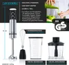 A product image showcasing a hand blender set with various attachments and descriptive text. Anteprima dell’immagine prodotto