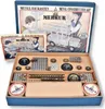 A Merkur Classic C01 metal construction kit is shown in its original packaging, with the lid open to reveal the contents. Produktbild-Vorschau
