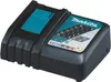 A black and teal Makita battery charger is shown against a white background. Produktbild-Vorschau
