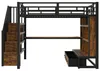 Flieks etagebed 140x200 cm met bureau en plank, jongerenbed Productafbeelding-voorbeeld 8