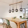 Hängeleuchte, Glasschirm, Holzoptik, braun, H 130 cm Produktbild-Vorschau 4