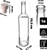 KADAX Leere Glasflaschen 500ml, 1 Stück, Weinflaschen mit Produktbild-Vorschau 3