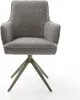 DELIFE Drehstuhl Heira-Flex mit Armlehnen Bouclé Silbergrau Produktbild-Vorschau 2