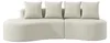 Leinenstoff Sofa Beige Couch mit 4 Kissen Polstersofa Produktbild-Vorschau 12