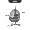 Avestar Outdoor-Schaukel-Hängesessel in Eiform mit weichem Produktbild-Vorschau 3