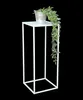 A white metal plant stand with a potted plant on top. Náhled obrázku produktu