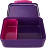 An open purple lunchbox with a pink insert, shown from a top-down perspective against a white background. Podgląd zdjęcia produktu