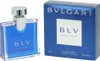 A bottle of Bvlgari BLV pour Homme Eau de Toilette and its packaging are displayed side-by-side against a white background. Voir les images du produit