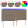 CLORIS Bettkopfteil LED Kopfteil Taupe 200x5x118/128 cm Produktbild-Vorschau 2