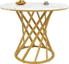 okwish Eettafel voor 4 personen, ronde salontafel van MDF, Productafbeelding-voorbeeld 8