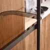 sweeek - Bücherregal aus Glas, Holzdekor und Stahl mit 5 Produktbild-Vorschau 5