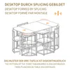 Illustration of a dining set with a table and chairs, showing assembly and pattern details. Anteprima dell’immagine prodotto