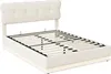 ProximaX Polsterbett 140x190 cm aus Samt in Beige mit LED & Produktbild-Vorschau 7