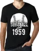 Herren Grafik T-Shirt V-Ausschnitt Softball seit 1959 – Produktbild-Vorschau 1