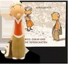 A figurine of a boy standing next to an illustration of two children, with the book title and author's name visible. Produktbild-Vorschau