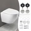 Spülrandlose Toilette mit Toilettendeckel,Hänge-WC aus Produktbild-Vorschau 8