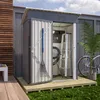 GIHAUVIA Metall Gerätehaus grau 140x72,4x182 cm (B x T x H) Produktbild-Vorschau 1