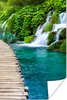MuchoWow® Poster Brücke - Wasser - Pflanzen - Wasserfall - Produktbild-Vorschau 1