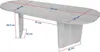 A table with dimensions marked on it. Produktbild-Vorschau