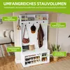 Garderobe mit Schuhbank, Kleiderschrank mit 9 Haken und Produktbild-Vorschau 6