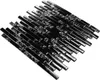 A sheet of black glass mosaic tiles with a textured pattern. Anteprima dell’immagine prodotto