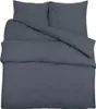 vidaXL Bettwäsche-Set Anthrazit 140x200 cm Leichte Produktbild-Vorschau 3