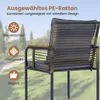 Zestaw mebli ogrodowych COSTWAY z polyratanu, 3-częściowy Podgląd zdjęcia produktu 5