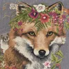 Mars & More Gobelin Kissen Fuchs mit Blumen-Krone ca Produktbild-Vorschau 6