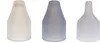 Three translucent nasal aspirator tips of different colors and sizes are arranged side-by-side against a white background. Produktbild-Vorschau