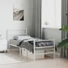 Bettgestell mit Kopf- und Fußteil Metall Weiß 80x200 cm Produktbild-Vorschau 3