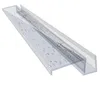 A transparent shower door seal with water droplets on it, shown at an angle against a white background. Produktbild-Vorschau