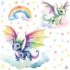 255 Wandtattoo bunte Drachen - Größe 750 x 420 mm Produktbild-Vorschau 1