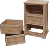 A wooden cabinet with rattan drawer fronts and two separate drawers are displayed against a white background. Podgląd zdjęcia produktu