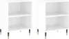 vidaXL Nachttische 2 Stk. Hochglanz-Weiß 40x30x50 cm Produktbild-Vorschau 2
